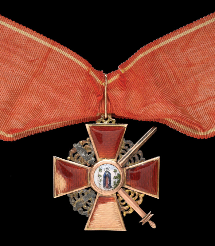 Russia, Order of St Anne, Military Division, Third Class neck badge, by Eduard, ...