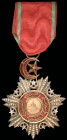 Turkey, Ottoman Empire, Order of the Medjidie, Fourth Class breast badge, Sahli Ottoman mint, with Sahli Darphane-I Amiire hallmark, in jewel cut silv...