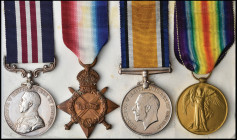 The Great War Military Medal Group of 4 awarded to Corporal Frank Trevett, 13th Battalion, Rifle Brigade, who was apparently awarded the M.M. for 'res...