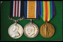 A Great War ‘Ypres 1917’ M.M. Group of 3 awarded to Gunner Harry Severn, D Battery, 5th Army Brigade, Royal Field Artillery, comprising: Military Meda...