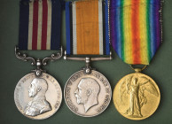 A Well-Documented Great War M.M. Group of 3 awarded to Sapper Edwin George Hansford, Royal Engineers, who won the Military Medal while serving as part...