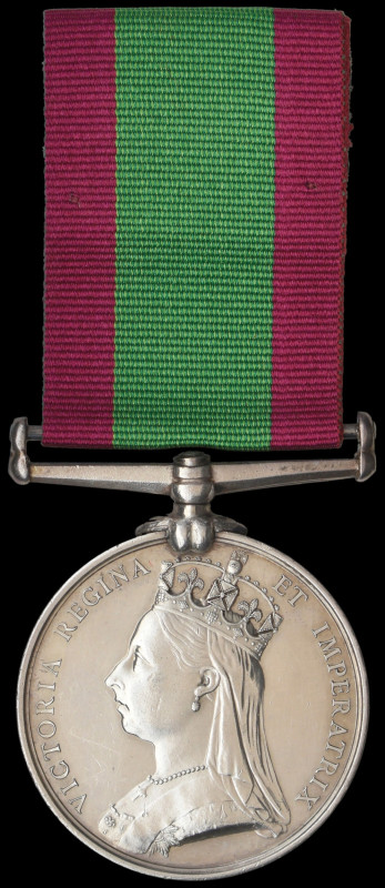 The Second Afghan War 'Maiwand Casualty' Medal awarded to Private Alfred Vernum,...
