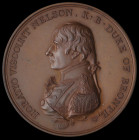Matthew Boulton’s Medal for Trafalgar, 1805, in bronzed copper, by C.H. Küchler, uniformed bust of Nelson left, rev., the two British columns breaking...