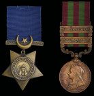 Khedive’s Star, dated 1884-6, reverse ring engraved in capitals (Mul. Fakira Kasee 28th Bo. Inf.), very fine; together with India General Service, 189...