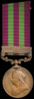 India General Service, 1895-1902, single clasp, Relief of Chitral 1895, bronze issue, engraved in a running script (159 Muleteer Sunker 1st Hydd. Cont...