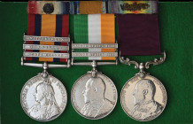 A Fine Boer War & Army Long Service and Good Conduct Group of 3 awarded to Sergeant-Major John Horrocks, East Yorkshire Regiment, who was twice mentio...