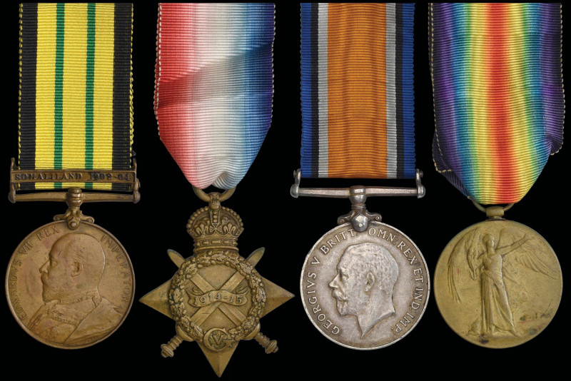An A.G.S. ‘Somaliland 1902-04’ and Great War Group of Four awarded to Bearer Hus...