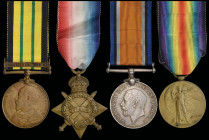 An A.G.S. ‘Somaliland 1902-04’ and Great War Group of Four awarded to Bearer Hussain Bux, 3rd Battalion, 16th Punjab Regiment, late Supply and Transpo...