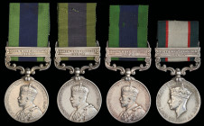 India General Service Medals all to the Indian Jail Department (4) A Double I.G.S. North West Frontier Pair awarded to Warder Mehr Khan, Indian Jail D...