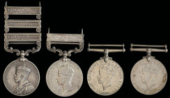 A Double I.G.S.M. and Second World War Group of 4 awarded to Stenographer late Moharir Taj Mohammad, Frontier Constabulary, comprising: India General ...