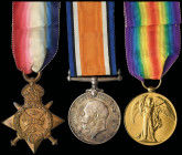 A Great War 1914 Star Casualty Trio awarded to Lance-Corporal Charles Ernest Bessant, 2nd Battalion Grenadier Guards, killed in action on 12 October 1...