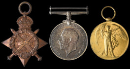 A Great War 1914 Star Trio awarded to Captain William Parry Morgan, Royal Army Medical Corps, comprising: 1914 Star (Lieut: W. P. Morgan. R.A.M.C.); B...
