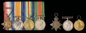 A Great War 1914 Star Trio awarded to Private Edgar Lodge, 1st Battalion, Wiltshire Regiment, and a Great War & WW2 Group of 4 awarded to Private Henr...