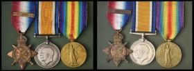 Great War 1914 Star Trios (2) to Private Charles Saith, 3rd Battalion, Worcestershire Regiment, killed in action on 7 November 1914, and Private John ...