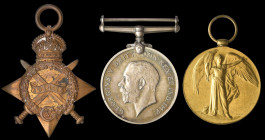 A Great War ‘Somme Casualty’ 1914-15 Star Trio awarded to Private George Wallace Wilmart, 10th Battalion, Scottish Rifles, killed in action on 9 June ...