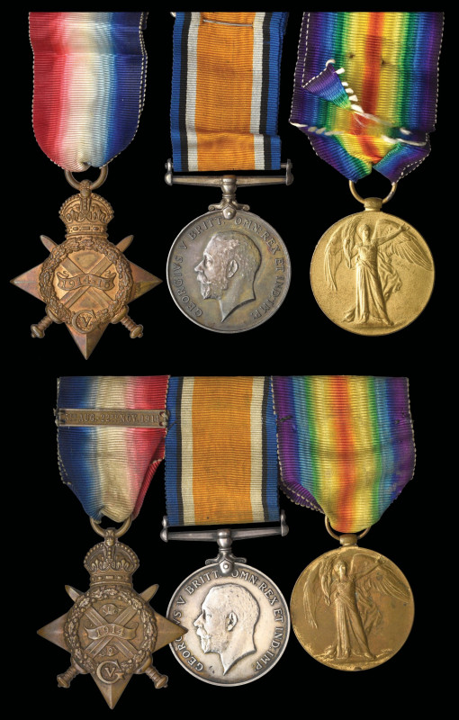 Great War 1914-15 Star Trios (2) awarded to Private Christopher Evans, Army Vete...