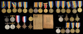 Miscellaneous Great War Medals to Infantry Regiments, Corps and other units (25), 1914-15 Star and Victory Medal Pairs (2) (No.1694 Sepoy Duni Chand, ...