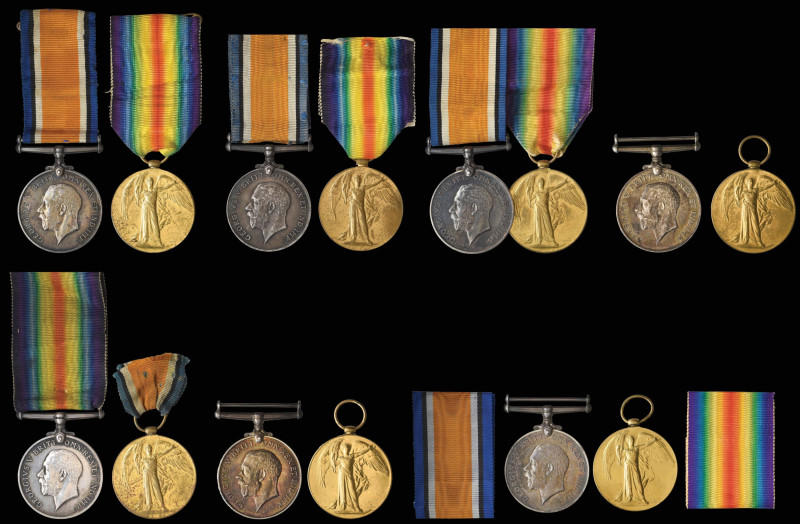 British War and Victory Medal Pairs to Various Units (7) (63520 Gnr. L. A. Angel...