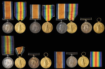 British War and Victory Medal Pairs to Various Units (7) (63520 Gnr. L. A. Angell. R.A.), (S4-122313 Cpl. R. Ayres. A.S.C), (168382 Spr. J. Birch. R.E...