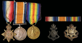 A Great War 'P.O.W.' Trio awarded to Private Frederick John Hendey, 21st (County of London) Battalion, London Regiment (1st Surrey Rifles), who was se...