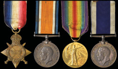 A Great War Royal Marines 'P.O.W.' and L.S.G.C. Group of 4 awarded to Corporal Edward White, R.M.L.I,, who was serving as a gunner aboard the S.S. Cor...