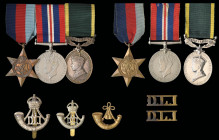 Two WW2 'P.O.W.' Groups of 3 awarded to Private John William Fawcett, 10th Battalion, Durham Light Infantry, taken prisoner of war near Arras on 20 Ma...