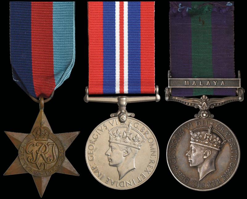 A WW2 P.O.W. and G.S.M. ‘Malaya’ Group of 3 awarded to Sergeant Ralph Gowland Lo...