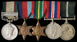 A Scarce ‘V.C. Action’ P.O.W. Group of 5 awarded to Naik Mohamad Sadiq, 2nd/12th Frontier Force Regiment, who apparently fought during the costly rear...