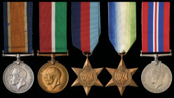 A Great War and WW2 ‘P.O.W.’ Casualty Group of 5 awarded to Carpenter John Mathieson Dodds, Merchant Navy, who was captured and taken prisoner by the ...