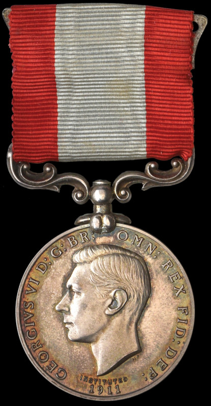 Rocket Apparatus Volunteer Long Service Medal, G.VI.R., 2nd Issue, reverse offic...