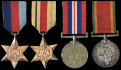 A South African WW2 Tobruk 'P.O.W.’ Group of 4 awarded to Private David Stephanus Bezuidenhout, Kaffrarian Rifles, who was taken as a prisoner of war ...