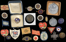 A Small Collection of Great War Prisoner of War & Related Badges and Ephemera (26) including a rare Doeberitz Badge, in original case by Janus & Fried...