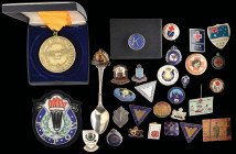 A Small Collection of WW2 Prisoner of War & Related Badges and Ephemera (36), including a large R.A.F. Ex-Pow Association neck badge, unnamed; a wide ...