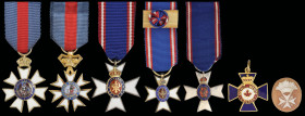 Dress Miniatures, Miscellaneous Orders (7), Order of St. Michael and St. George, Companion’s badges (2), in gold and enamels and silver-gilt and ename...