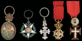 Dress Miniatures, Miscellaneous Portuguese Orders (6), Order of the Three Bands (Christ, S. Bento de Aviz, S. Iago d’ Espada), in silver-gilt and enam...