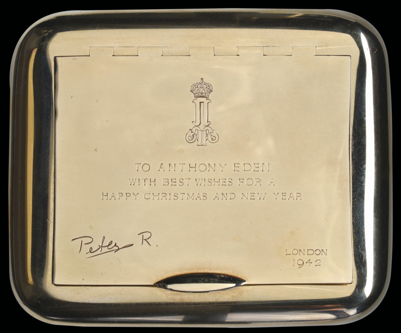 A Rare Gold Presentation Snuff Box or Tobacco Box gifted to Anthony Eden by King...