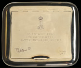A Rare Gold Presentation Snuff Box or Tobacco Box gifted to Anthony Eden by King Peter II of Yugoslavia in London, in December 1942, in 15 carat gold,...