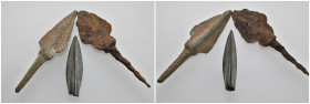 Weight 13.12 gr - Diameter 3 pieces Ancient Bronze Arrowhead