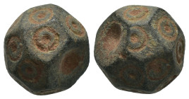 Weight 14.38 gr - Diameter 13 mm BYZANTINE BRONZE WEIGHT.(Circa 6th-9th century).Ae.