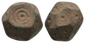 Weight 14.53 gr - Diameter 14 mm BYZANTINE BRONZE WEIGHT.(Circa 6th-9th century).Ae.