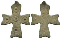 Weight 3.59 gr - Diameter 23 mm BYZANTINE EMPIRE.Cross.(8th-10th century).Ae
