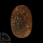 Large Egyptian Heart Scarab with Hieroglyphic Inscription