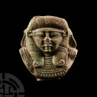 Egyptian Faience Sistrum Fragment with Hathor Head