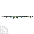 Egyptian Faience Bead Necklace String with Amulets