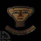 Egyptian Faience Bead Mummy Mask with Collar