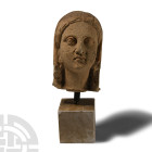 Cypriot Limestone Head of a Goddess