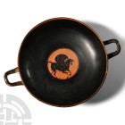 Attic Black Figure Kylix with Pegasus and Processional Scenes of Satyrs and Maenads