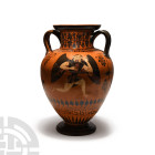 Attic Black-Figure Neck-Amphora with Gorgon and Quadriga Attributed to the Swing Painter