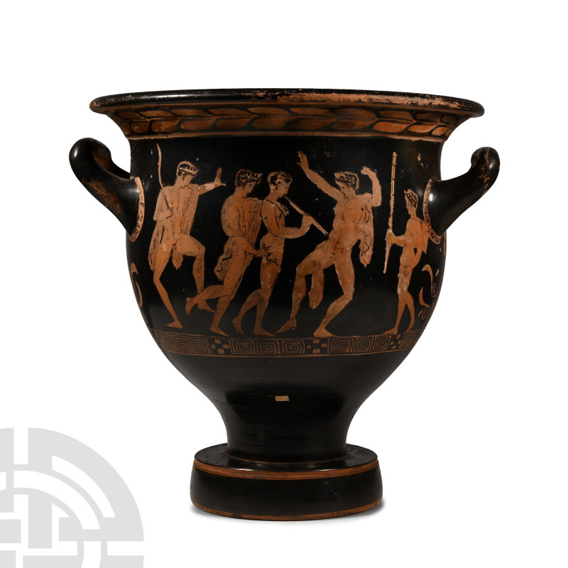 Attic Red-Figure Bell Krater with Drunken Male Revellers Attributed to the Kadmo...