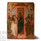 Cretan Wooden Incredulity of St Thomas Icon